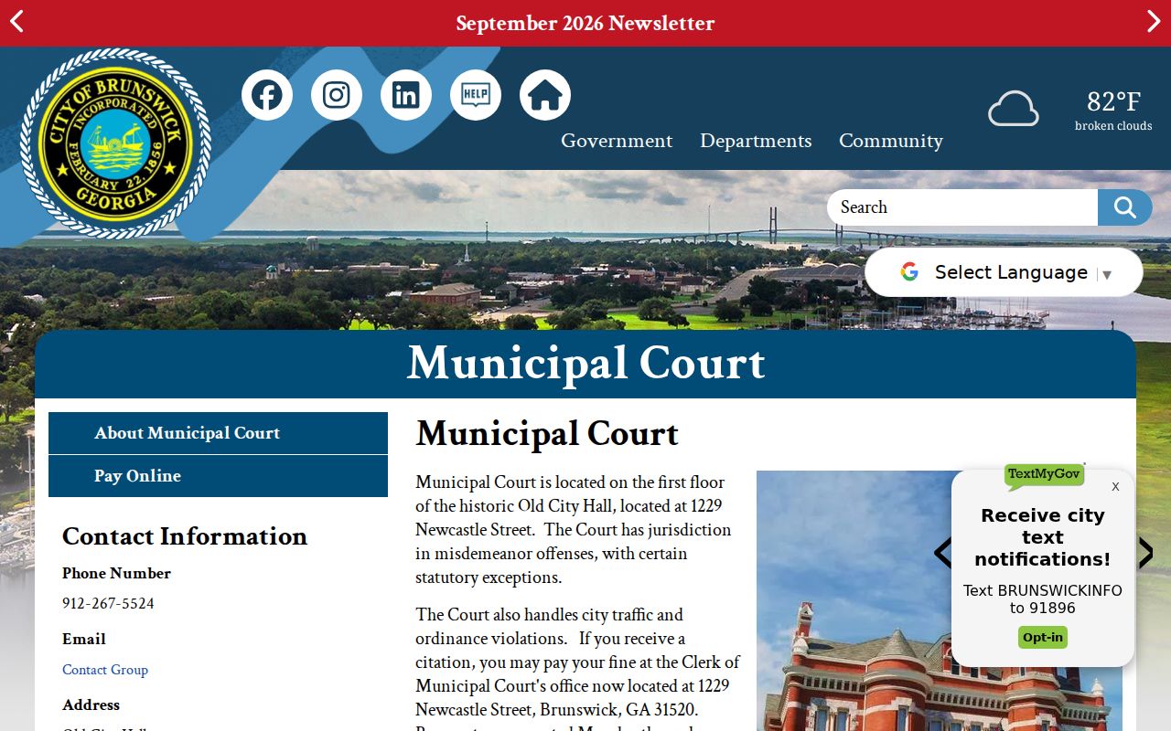 Glynn County municipal warrant Brunswick court information